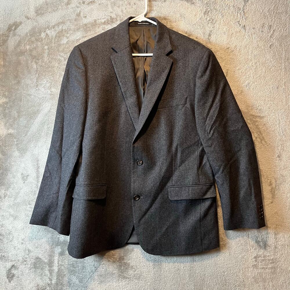 Lauren Ralph Lauren 100% Wool Charcoal Gray Blazer Size 42 Regular Slim Fit